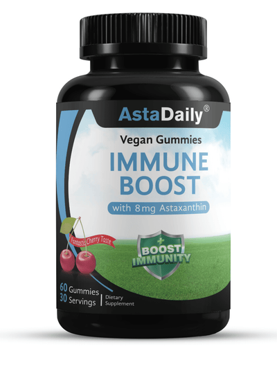 AstaDaily® Immune Boost Vegan Gummies (BLUE-30 servings) - 4mg Natural Astaxanthin with 100mg Vitamin C - Iconthin Biotech Corp.
