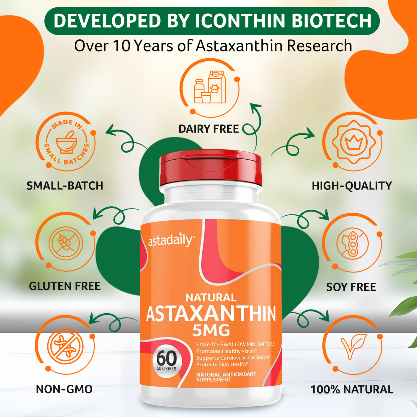 Astadaily pure astaxanthin (5mg per mini softgel)